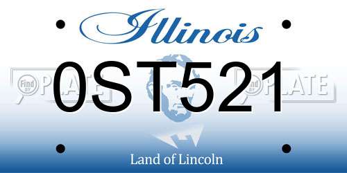 0ST521 Illinois License Plate