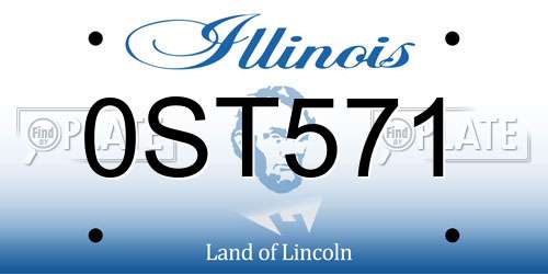 0ST571 Illinois License Plate