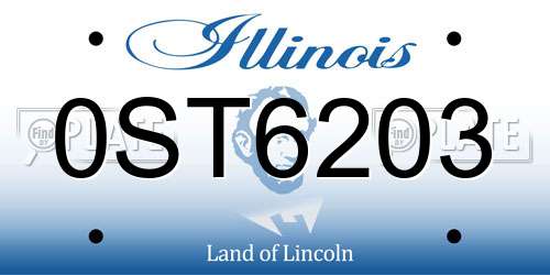 0ST6203 Illinois License Plate