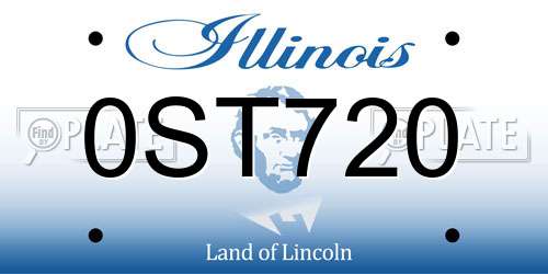 0ST720 Illinois License Plate