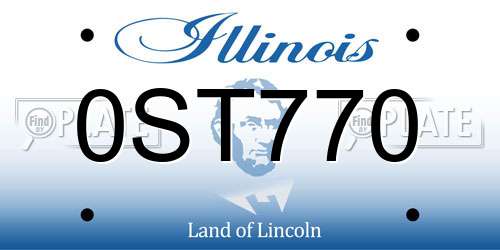 0ST770 Illinois License Plate