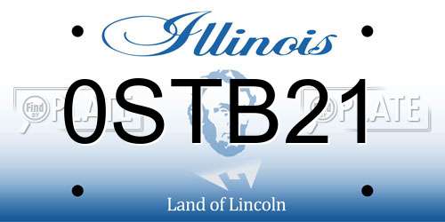 0STB21 Illinois License Plate