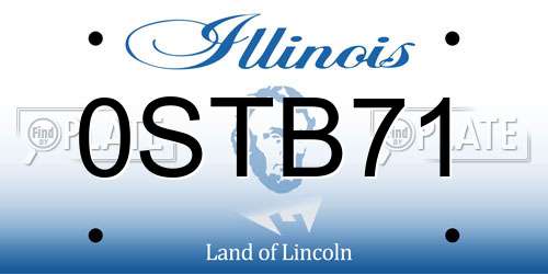 0STB71 Illinois License Plate