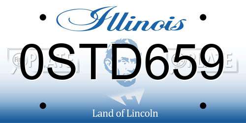 0STD659 Illinois License Plate