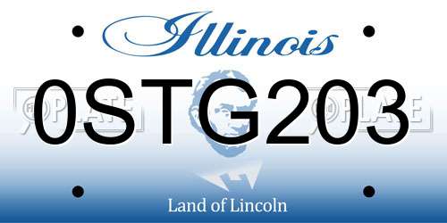 0STG203 Illinois License Plate