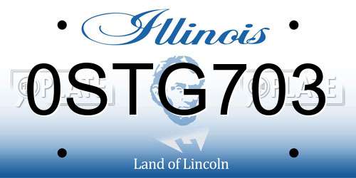 0STG703 Illinois License Plate