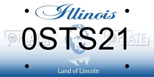 0STS21 Illinois License Plate
