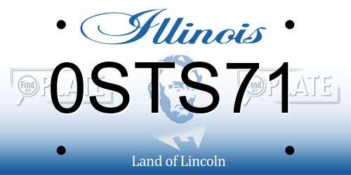 0STS71 Illinois License Plate