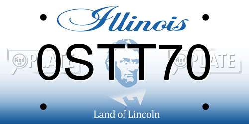 0STT70 Illinois License Plate