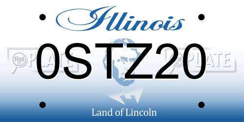 0STZ20 Illinois License Plate