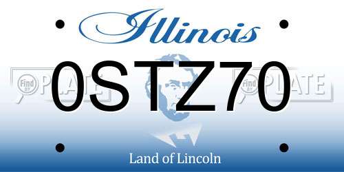 0STZ70 Illinois License Plate