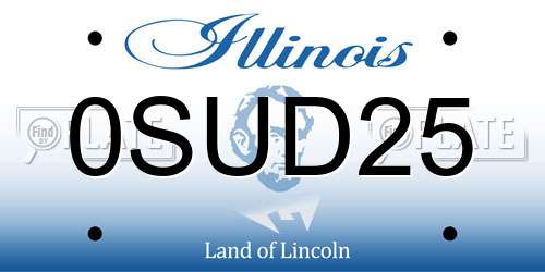 0SUD25 Illinois License Plate