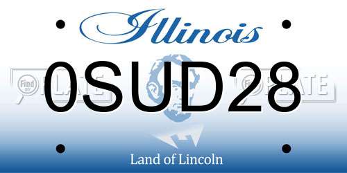 0SUD28 Illinois License Plate