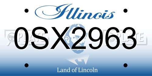 0SX2963 Illinois License Plate
