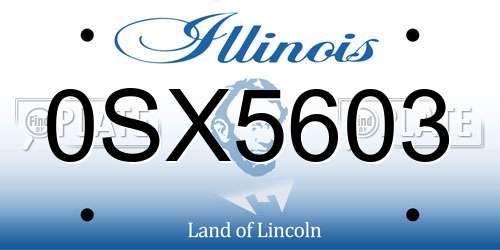 0SX5603 Illinois License Plate