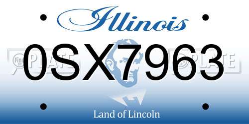 0SX7963 Illinois License Plate