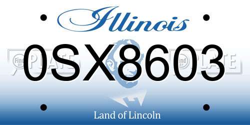 0SX8603 Illinois License Plate