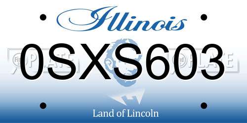 0SXS603 Illinois License Plate