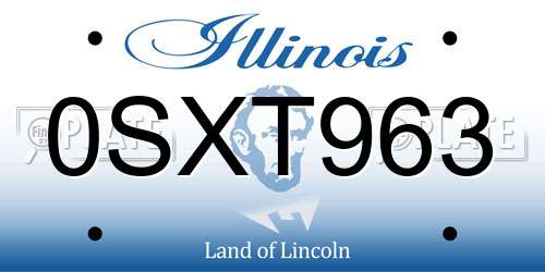 0SXT963 Illinois License Plate
