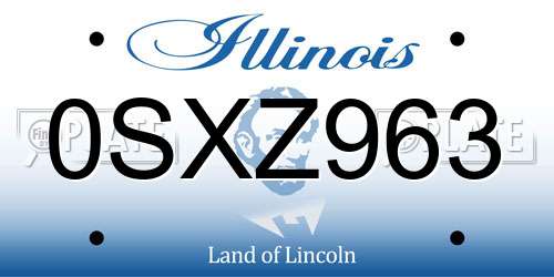 0SXZ963 Illinois License Plate