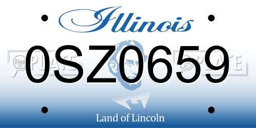 0SZ0659 Illinois License Plate