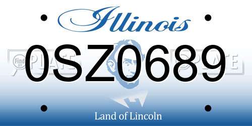 0SZ0689 Illinois License Plate