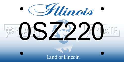 0SZ220 Illinois License Plate
