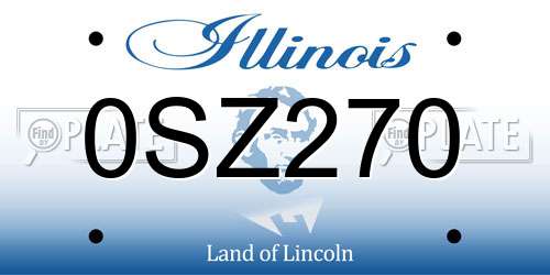 0SZ270 Illinois License Plate