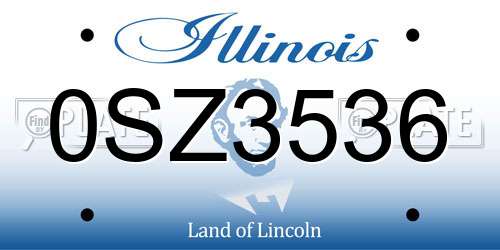 0SZ3536 Illinois License Plate