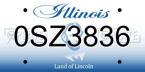0SZ3836 Illinois License Plate