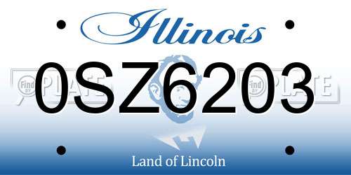 0SZ6203 Illinois License Plate