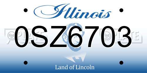0SZ6703 Illinois License Plate