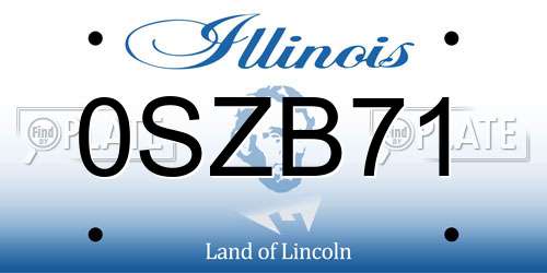 0SZB71 Illinois License Plate