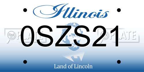 0SZS21 Illinois License Plate