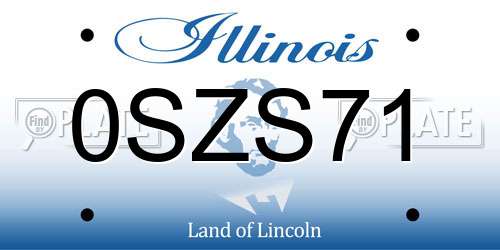 0SZS71 Illinois License Plate