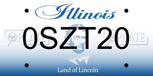 0SZT20 Illinois License Plate