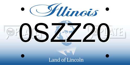 0SZZ20 Illinois License Plate