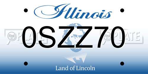 0SZZ70 Illinois License Plate