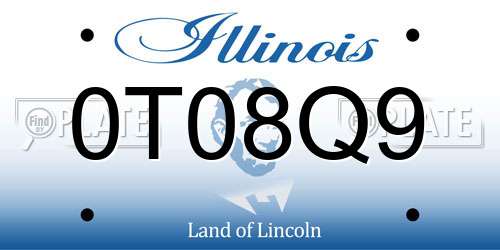 0T08Q9 Illinois License Plate