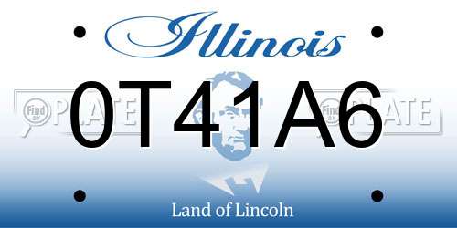 0T41A6 Illinois License Plate