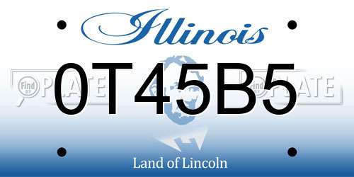 0T45B5 Illinois License Plate