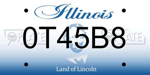 0T45B8 Illinois License Plate