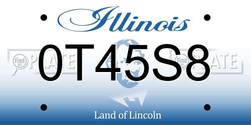 0T45S8 Illinois License Plate