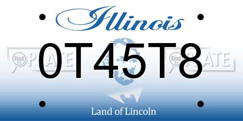 0T45T8 Illinois License Plate