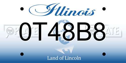 0T48B8 Illinois License Plate