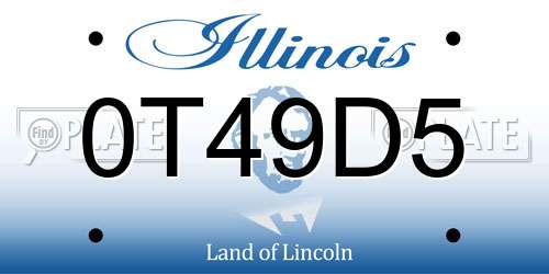 0T49D5 Illinois License Plate
