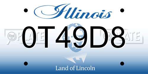 0T49D8 Illinois License Plate