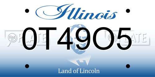 0T49O5 Illinois License Plate