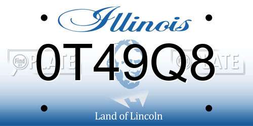 0T49Q8 Illinois License Plate