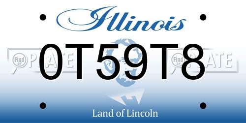 0T59T8 Illinois License Plate
